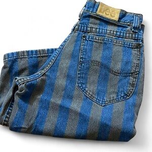 Lee Women’s High-Waist Blue & Gray Striped Shorts